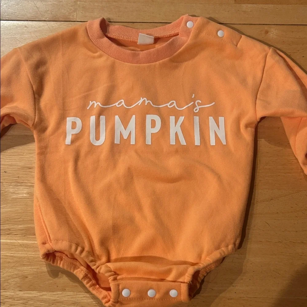 Orange 'Mama's Pumpkin' Kids Onesie